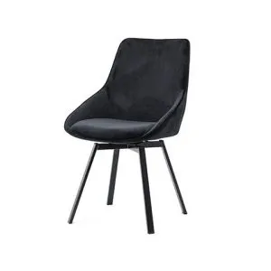 By-Boo Eetkamerstoel Beau Zwart Velvet