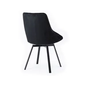 By-Boo Eetkamerstoel Beau Zwart Velvet