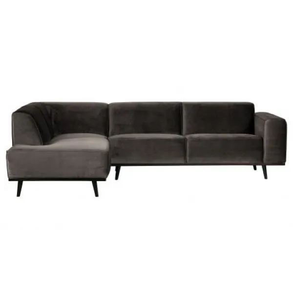 Statement Hoekbank Links Fluweel Taupe