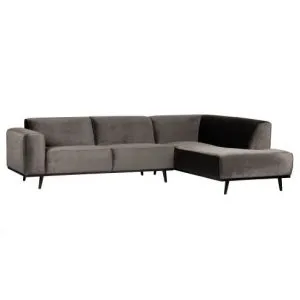 Statement Hoekbank Rechts Fluweel Taupe