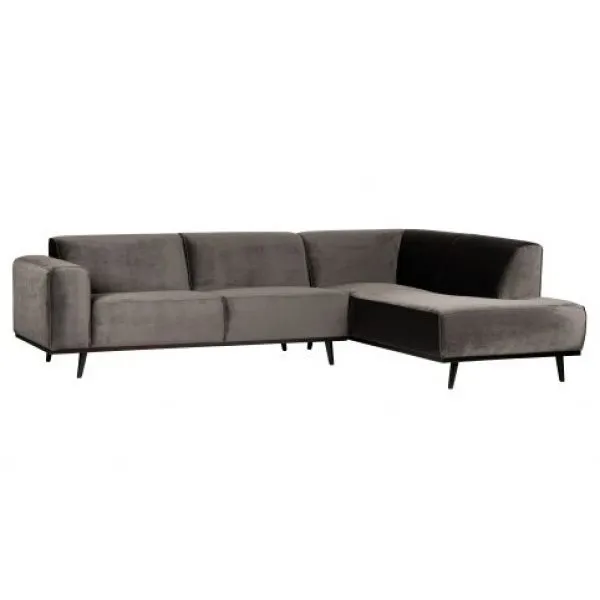 Statement Hoekbank Rechts Fluweel Taupe