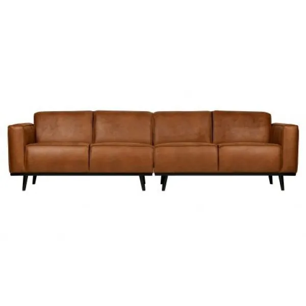 Statement 4-zits Bank 280 Cm Lederlook Cognac
