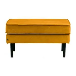 Rodeo Hocker Op Poten Velvet Oker