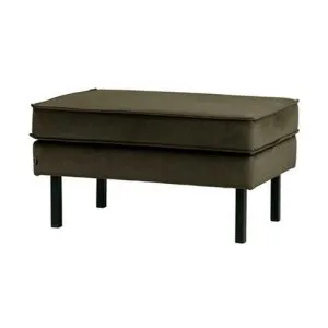 Rodeo Hocker Op Poten Velvet Dark Green Hunter