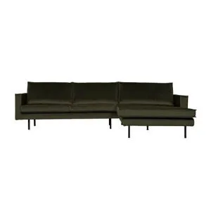 Rodeo Chaise Longue Rechts Velvet Dark Green Hunter