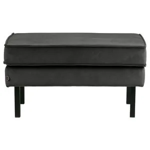 Rodeo Hocker Op Poten Velvet Antraciet
