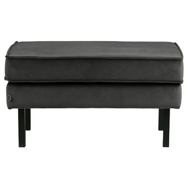 Rodeo Hocker Op Poten Velvet Antraciet