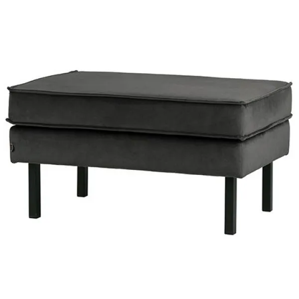 Rodeo Hocker Op Poten Velvet Antraciet