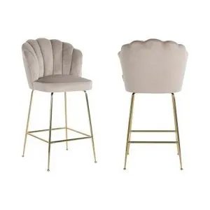Stoel Pippa Khaki velvet / gold (Quartz Khaki 903)