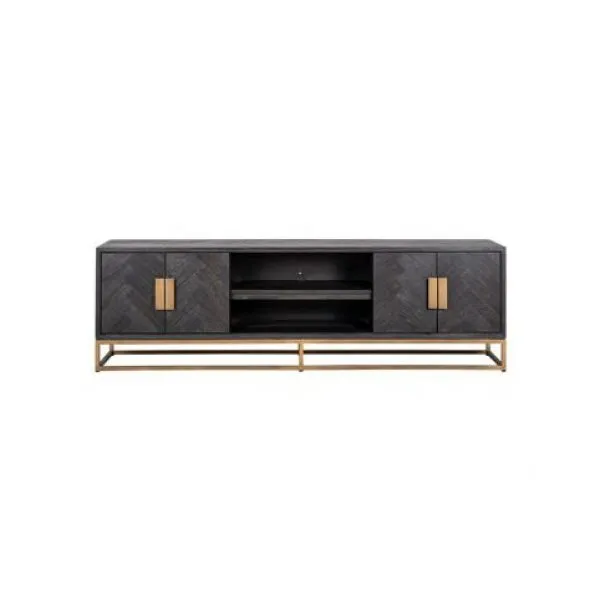 TV-dressoir Blackbone brass 4-deuren 200 (Black rustic)
