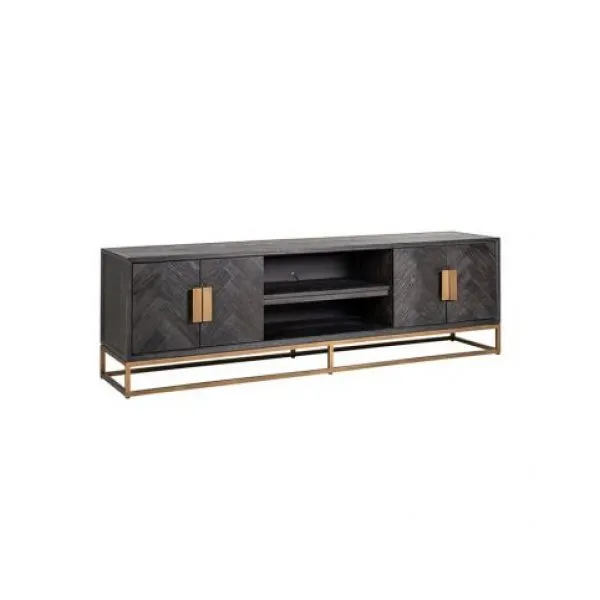TV-dressoir Blackbone brass 4-deuren 200 (Black rustic)