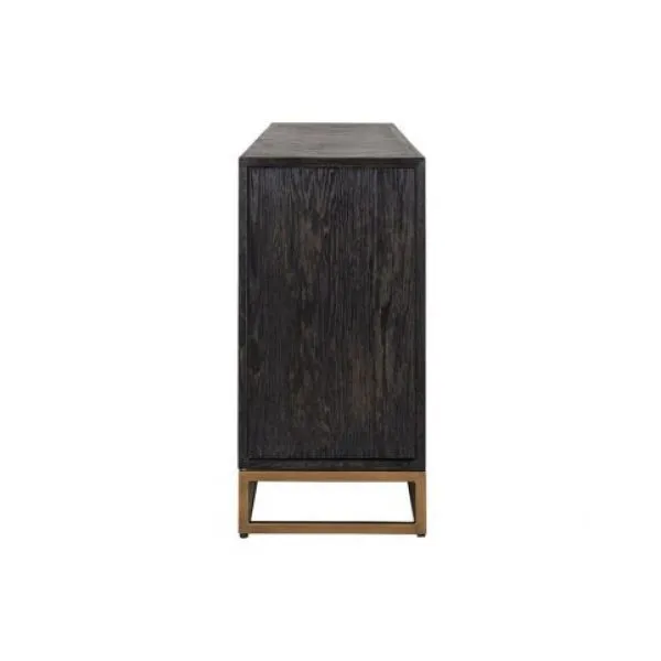 Dressoir Blackbone Brass 4-deuren + open vak (Black rustic)