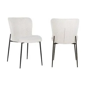 Stoel Darby White Bouclé / Black (Copenhagen 900 Bouclé White)