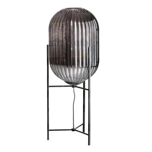 Tafellamp Glam Smoke Ribbel Glas