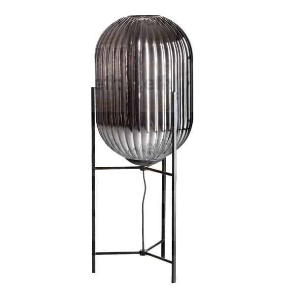 Tafellamp Glam Smoke Ribbel Glas