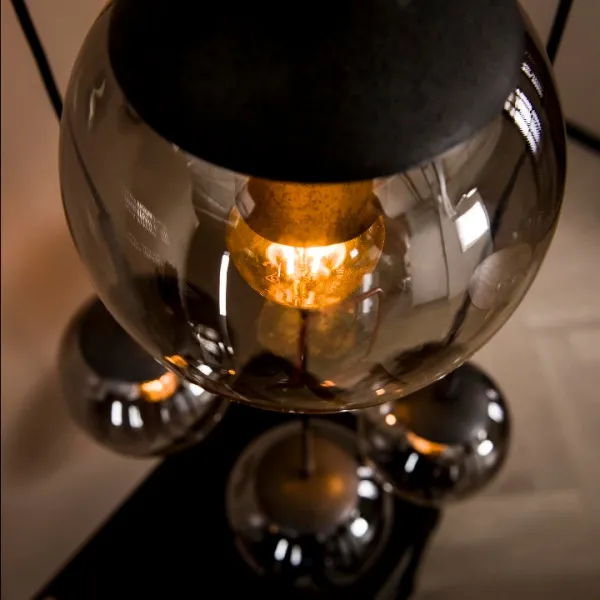 Hanglamp 5L bubble shaded getrapt / Oud zilver