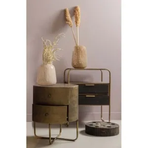 Glossy Rond Kastje Metaal Antique Brass