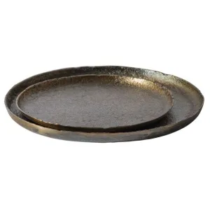 Set V 2 - Serving Plate Dienblad Metaal Antique Brass