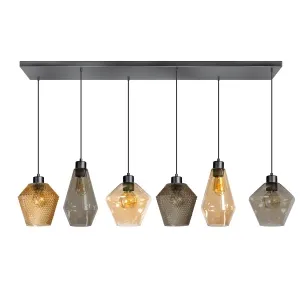 Hanglamp Origin Balk 6 Lichts Zwart