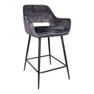 Barkruk Fal Velvet Antraciet