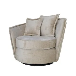 Draaifauteuil Presley Structure Velvet Beige