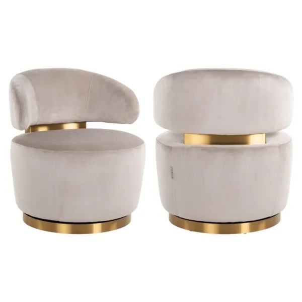 Draaistoel Maxime khaki velvet (Quartz Khaki 903)