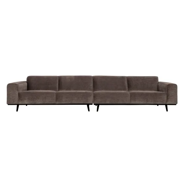 Statement Xl 4-zits Bank 372 Cm Platte Brede Rib Taupe