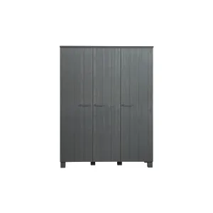 Dennis 3-deurs Kast Grenen Steel Grey Geborsteld [fsc]