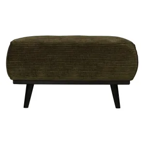 Statement Hocker Brede Platte Rib Warm Groen