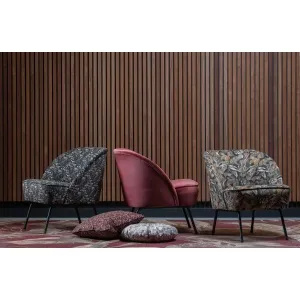 Vogue Fauteuil Fluweel Bouquet Zwart