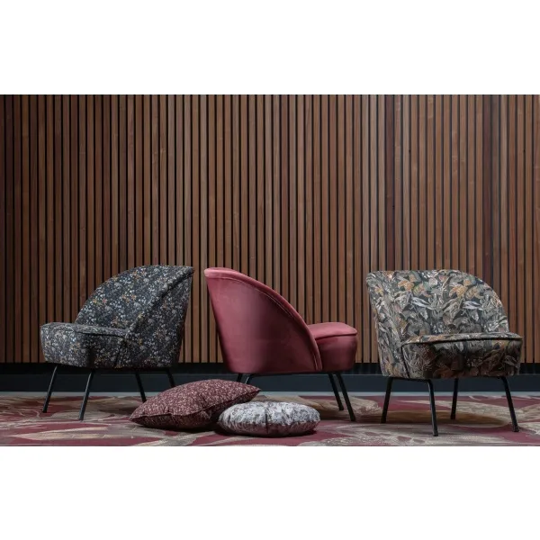Vogue Fauteuil Fluweel Bouquet Zwart