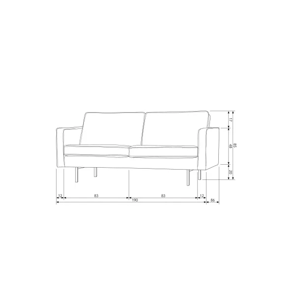 Rodeo Bank 2,5-zits Velvet Chestnut