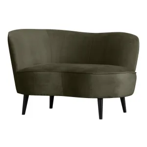 Sara Lounge Fauteuil Links Fluweel Warm Groen