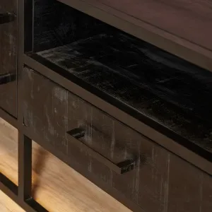 Tv meubel Denver Black 145 cm Mangohout