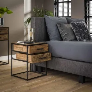 Nachtkastje Float 2L / Robuust hardhout