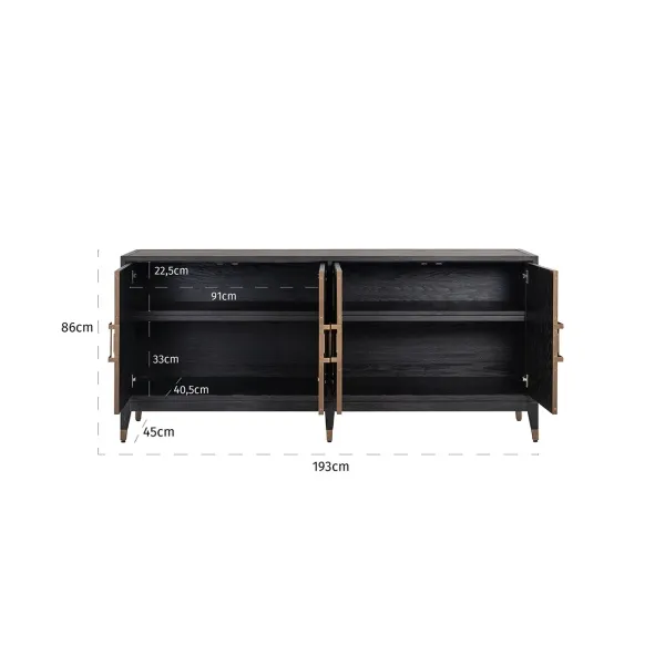 Dressoir Bloomingville 4-deuren (Gold)