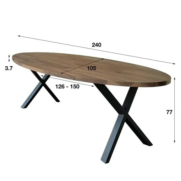 Eetkamertafel 240 Daytona / Massief Saja natural