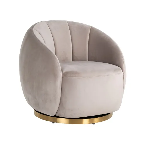 Draaifauteuil Jago Khaki Velvet / Brushed gold (Quartz Khaki 903)