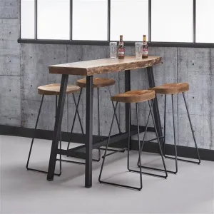 Barstoel houten zitting  / Massief acacia naturel