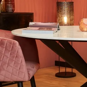 Eetkamertafel Lynn Rond Wit Marmer 130