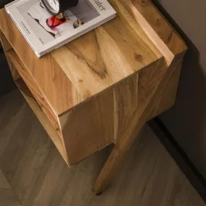 Nachtkastje angle solid / Massief acacia naturel