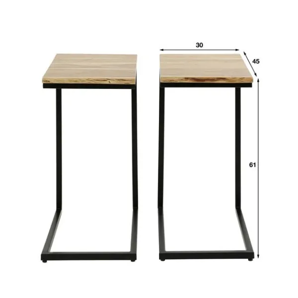 Bed tafeltje  XS edge set/2 / Massief acacia naturel