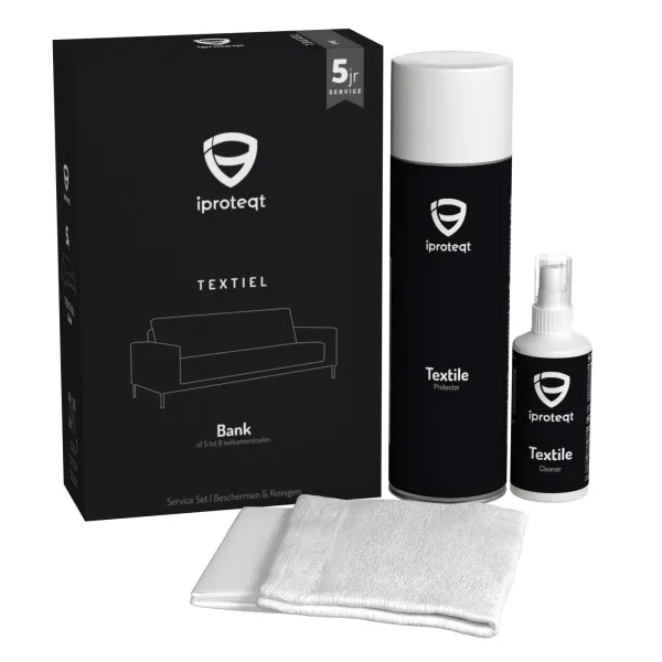 Iproteqt Vlekkengarantie 5 jaar - Textiel Kit - voor 3-zits bank of eetkamerbank