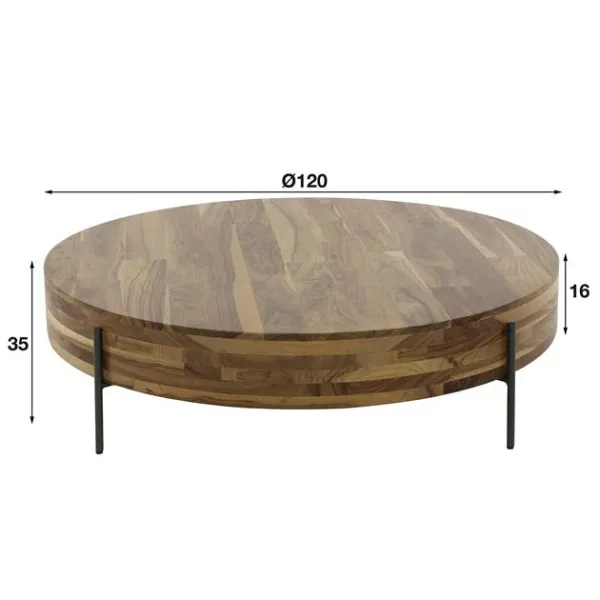 Salontafel 120 Daytona / Massief Saja natural