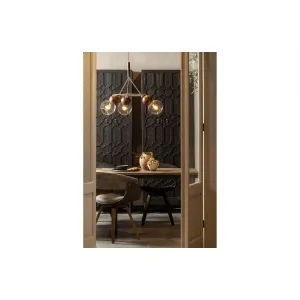 Babble Hanglamp 3 Bollen Glas Walnoot