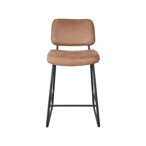 Barkruk Noah - Cognac - Micro Suede - Zithoogte 65