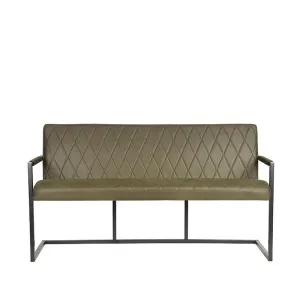 Eetkamerbank Denmark - Army green - Microfiber - 155 cm