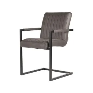Eetkamerstoel Milo - Antraciet - Microfiber