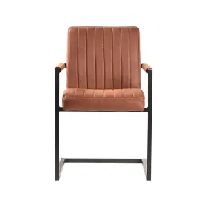Eetkamerstoel Milo - Cognac - Microfiber