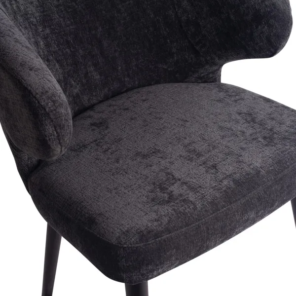 Eetkamerstoel Fiori Structure Velvet Antraciet